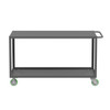 Valley Craft Steel 2-Shelf 12 Gauge Utility Cart, Flat Top, 60"L x 30" W x 36" H, 2000 lb. Capacity, (4) Non-Marking Poly Casters, Gray  Valley Craft Steel 2-Shelf 12 Gauge Utility Cart, Flat Top, 60"L x 30" W x 36" H, 2000 lb. Capacity, (4) Non-Marking Poly Casters, Gray