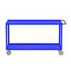 Valley Craft Steel 2-Shelf 12 Gauge Utility Cart, 60"L x 30" W x 36" H, 2000 lb. Capacity, (4) Non-Marking Poly Casters, Blue 