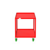 Valley Craft Steel 2-Shelf 12 Gauge Utility Cart, 60"L x 30" W x 36" H, 2000 lb. Capacity, (4) Non-Marking Poly Casters, Red 