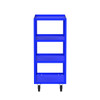 Valley Craft Steel 4-Shelf 12 Gauge Utility Cart, 36"L x 24" W x 56" H, 3600 lb. Capacity, (4) Non-Marking Phenolic Casters, Blue 