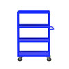 Valley Craft Steel 4-Shelf 12 Gauge Utility Cart, 36"L x 24" W x 56" H, 3600 lb. Capacity, (4) Non-Marking Phenolic Casters, Blue 