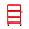 Valley Craft Steel 4-Shelf 12 Gauge Utility Cart, 36"L x 24" W x 56" H, 3600 lb. Capacity, (4) Non-Marking Phenolic Casters, Red  Valley Craft Steel 4-Shelf 12 Gauge Utility Cart, 36"L x 24" W x 56" H, 3600 lb. Capacity, (4) Non-Marking Phenolic Casters, Red