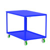 Valley Craft Steel 2-Shelf 12 Gauge Utility Cart, Flat Top, 48"L x 30" W x 36" H, 2000 lb. Capacity, (4) Non-Marking Poly Casters, Blue  Valley Craft Steel 2-Shelf 12 Gauge Utility Cart, Flat Top, 48"L x 30" W x 36" H, 2000 lb. Capacity, (4) Non-Marking Poly Casters, Blue