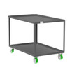 Valley Craft Steel 2-Shelf 12 Gauge Utility Cart, 48"L x 30" W x 36" H, 2000 lb. Capacity, (4) Non-Marking Poly Casters, Gray 