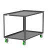 Valley Craft Steel 2-Shelf 12 Gauge Utility Cart, 48"L x 30" W x 36" H, 2000 lb. Capacity, (4) Non-Marking Poly Casters, Gray 
