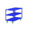 Valley Craft Steel 3-Shelf 12 Gauge Utility Cart, 48"L x 24" W x 36" H, 2000 lb. Capacity, (4) Non-Marking Poly Casters, Blue  Valley Craft Steel 3-Shelf 12 Gauge Utility Cart, 48"L x 24" W x 36" H, 2000 lb. Capacity, (4) Non-Marking Poly Casters, Blue