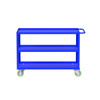 Valley Craft Steel 3-Shelf 12 Gauge Utility Cart, 48"L x 24" W x 36" H, 2000 lb. Capacity, (4) Non-Marking Poly Casters, Blue  Valley Craft Steel 3-Shelf 12 Gauge Utility Cart, 48"L x 24" W x 36" H, 2000 lb. Capacity, (4) Non-Marking Poly Casters, Blue