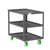 Valley Craft Steel 3-Shelf 12 Gauge Utility Cart, 36"L x 24" W x 36" H, 2000 lb. Capacity, (4) Non-Marking Poly Casters, Gray 