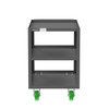 Valley Craft Steel 3-Shelf 12 Gauge Utility Cart, 36"L x 24" W x 36" H, 2000 lb. Capacity, (4) Non-Marking Poly Casters, Gray 
