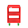 Valley Craft Steel 3-Shelf 12 Gauge Utility Cart, 36"L x 24" W x 36" H, 2000 lb. Capacity, (4) Non-Marking Poly Casters, Red 