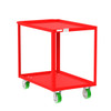 Valley Craft Steel 2-Shelf 12 Gauge Utility Cart, 36"L x 24" W x 36" H, 2000 lb. Capacity, (4) Non-Marking Poly Casters, Red 