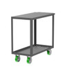 Valley Craft Steel 2-Shelf 12 Gauge Utility Cart, Flat Top, 36"L x 18" W x 36" H, 2000 lb. Capacity, (4) Non-Marking Poly Casters, Gray 