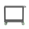 Valley Craft Steel 2-Shelf 12 Gauge Utility Cart, Flat Top, 36"L x 18" W x 36" H, 2000 lb. Capacity, (4) Non-Marking Poly Casters, Gray 