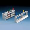 Test Tube Rack, 3-Tier, 12mm Tubes, HDPE, 7-1/2" x 2-3/8" x 3-1/8", pack/5