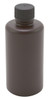 Lab Bottles, Narrow Mouth HDPE, Amber 8 oz, case/72