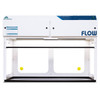 Air Science FLOW Series Laminar Flow Hood, 48 Inch Wide with HEPA Filter, laboratory laminar flow cabinet with white exterior, blue branding, and safety features.