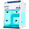 Air Science PCR Workstation 24 Inch Wide with HEPA Filter, laboratory biosafety cabinet designed for molecular biology and PCR sample processing with protective blue-tinted glass enclosure.