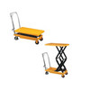 770 lb Capacity Double Scissors High Lift Table with Lever release handle and Foot operated pump
