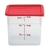 Graduated Square Containers with Lid, Polypropylene, 6 Qt, case/6