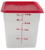 Graduated Square Containers with Lid, PP, 8 Qt, case/6