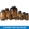 60mL Amber Wide Mouth Packer, 33-400 PP Cap & PTFE Disc, Cleaned for Volatiles, case/24