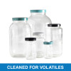 4L Clear Wide Mouth Bottles, 89-400 Green Thermoset F217 PTFE Lined Cap, Cleaned for Volatiles, case/4
