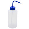 Wash Bottle, 1000mL, LDPE, Blue Lid, pack/5