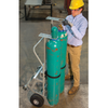 Double Cylinder Hand Truck, 10.5" Pneumatic Wheels, Rear Casters