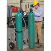 Double Cylinder Hand Truck, 10.5" Pneumatic Wheels, Rear Casters