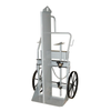 Double Cylinder Hand Truck with Firewall and Hoist Ring, 20" Steel Wheels, Tool Box