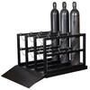 Gas Cylinder Barricade Rack Pallet with Ramp, 12 Cylinder Capacity