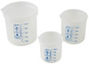 Stackable Polypropylene Beaker Set includes 250mL, 500mL, 1000 mL, pack/3