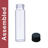 Wheaton® MicroLiter® 12 ml Clear Vials, Borosilicate Glass, Kit, Black Phenolic Solid Cap, PTFE Liner, pack/100