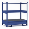 2-Drum Painted Steel Stackable Transport Pallet w/Side Rails, Painted Steel