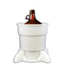 CP Lab Safety Amber Glass Bottle, 4 Liter with 38-439 Black PTFE Lined Cap, Shoulder Loop 