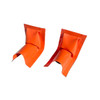 UltraTech Berm Builder (2) Corners, 6" - Bright orange flexible corner blocks designed for construction projects.