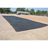 UltraTech Containment Berm Track Belts, Set of 2, 30 inches by 66 feet, reinforced with 18 oz. PVC, black containment berm laid on a gravel surface with a tanker truck in the background.