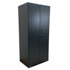 Valley Craft Access Control Steel Storage Cabinet, 48W x 24D x 78H, with louvered door panels and half louvered back, featuring a 126 bin capacity, three adjustable shelves, and heavy-duty 14-gauge construction for commercial parts organization.
