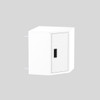 Valley Craft Corner Wall-Mounted Steel Storage Cabinet - 21W x 21D x 24H, right-hinged door, one adjustable shelf, white. The image shows a white, compact wall-mounted steel storage cabinet with a black handle, designed for organization and storage.