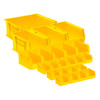 Valley Craft Deluxe Deep Door Heavy Duty Steel Storage Cabinet, yellow plastic storage bins, 24-piece bin kit included, with multiple bins of various sizes for garage and warehouse organization.