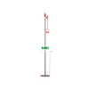 Justrite Hughes Emergency Shower and Eyewash Station, Floor Mounted Combination Unit with Closed ABS Bowl, Stainless Steel Pipe, Bottom Inlet