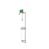 Justrite Hughes Emergency Shower and Eyewash Station, Floor Mounted Combination Unit with Closed ABS Bowl, Stainless Steel Pipe, Bottom Inlet