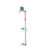 Justrite Hughes Emergency Shower and Eyewash Station, Floor Mounted Combination Unit with Closed ABS Bowl, Stainless Steel Pipe, Bottom Inlet