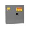 Justrite 24 Gallon Flammable Liquid Safety Cabinet, Wall-Mounted Design, Two-Door Manual Close, 3 Shelves, Gray