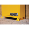 Justrite 30 Gallon Outdoor Flammable Liquid Safety Cabinet, Manual Close Door, 1 Shelf, Yellow, Weather-Resistant