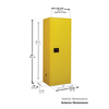 Justrite Sure-Grip® EX Slimline Flammable Safety Cabinet, 22 Gallon, Manual-Close 1-Door, 3 Shelves, Space-Saving Chemical Storage, White Finish