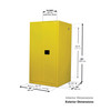 Justrite Sure-Grip® EX Corrosives/Acid Steel Safety Cabinet, 60 Gallon, Self-Close 2-Door, 2 Shelves, Heavy-Duty Chemical Storage, Blue Finish