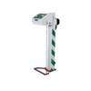 Justrite Hughes Freeze-Protected Eye/Face Wash Station, Pedestal Mount, Closed ABS Bowl, Stainless Steel Pipe, 120V C1D2 Rated, Industrial Emergency Safety Equipment