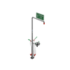 Justrite Hughes Self-Draining Combination Safety Shower & Eye/Face Wash, Floor-Mount, Stainless Steel, Corrosion-Resistant Industrial Emergency Equipment