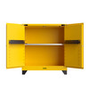 Justrite Utili-Guard+™ Flammable Safety Cabinet, 45 Gallon, Self-Close 2-Door with Attachments, 2 Shelves, Industrial Chemical Storage, Yellow Finish